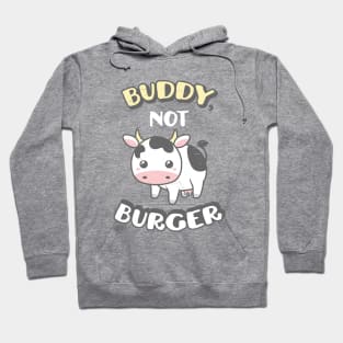 Cute Cow Buddy Not Burger Animal Rights Distressed Hoodie